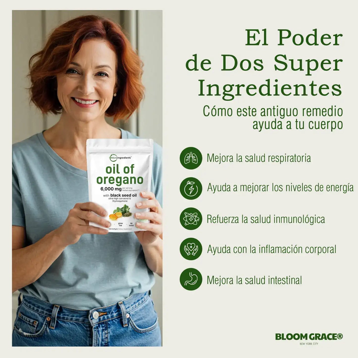 🌿 Aceite de Orégano – 60 cápsulas blandas - originales de microingredients®