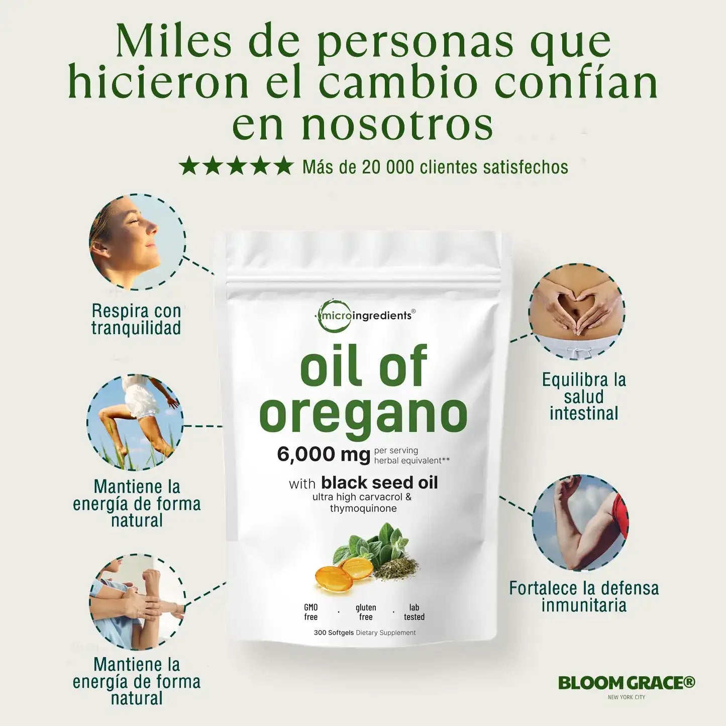 🌿 Aceite de Orégano – 60 cápsulas blandas  - originales de microingredients®