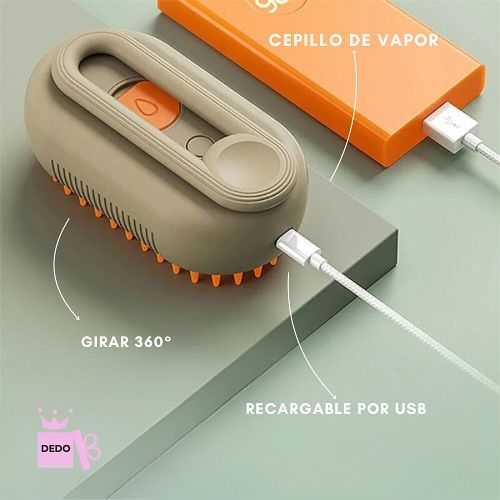🐾 Cepillo Vaporizador 3 en 1 para Perros y Gatos