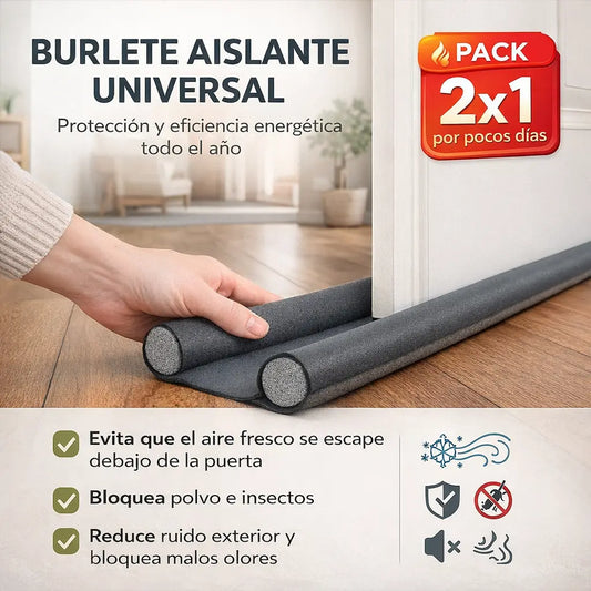 Burlete sellador para puertas universal todo el año 2x1 - eficiencia energética verano/invierno