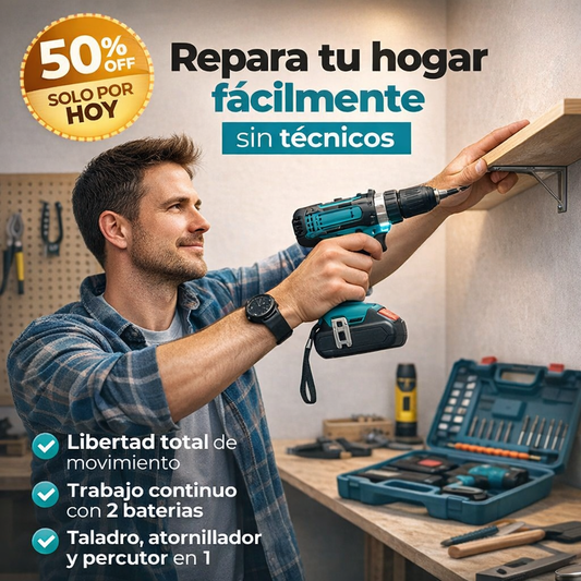 FixMaster Pro™ Taladro Inalámbrico 3 en 1 con Doble Batería