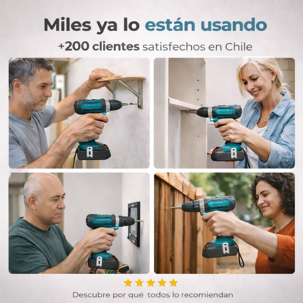 FixMaster Pro™ Taladro Inalámbrico 3 en 1 con Doble Batería