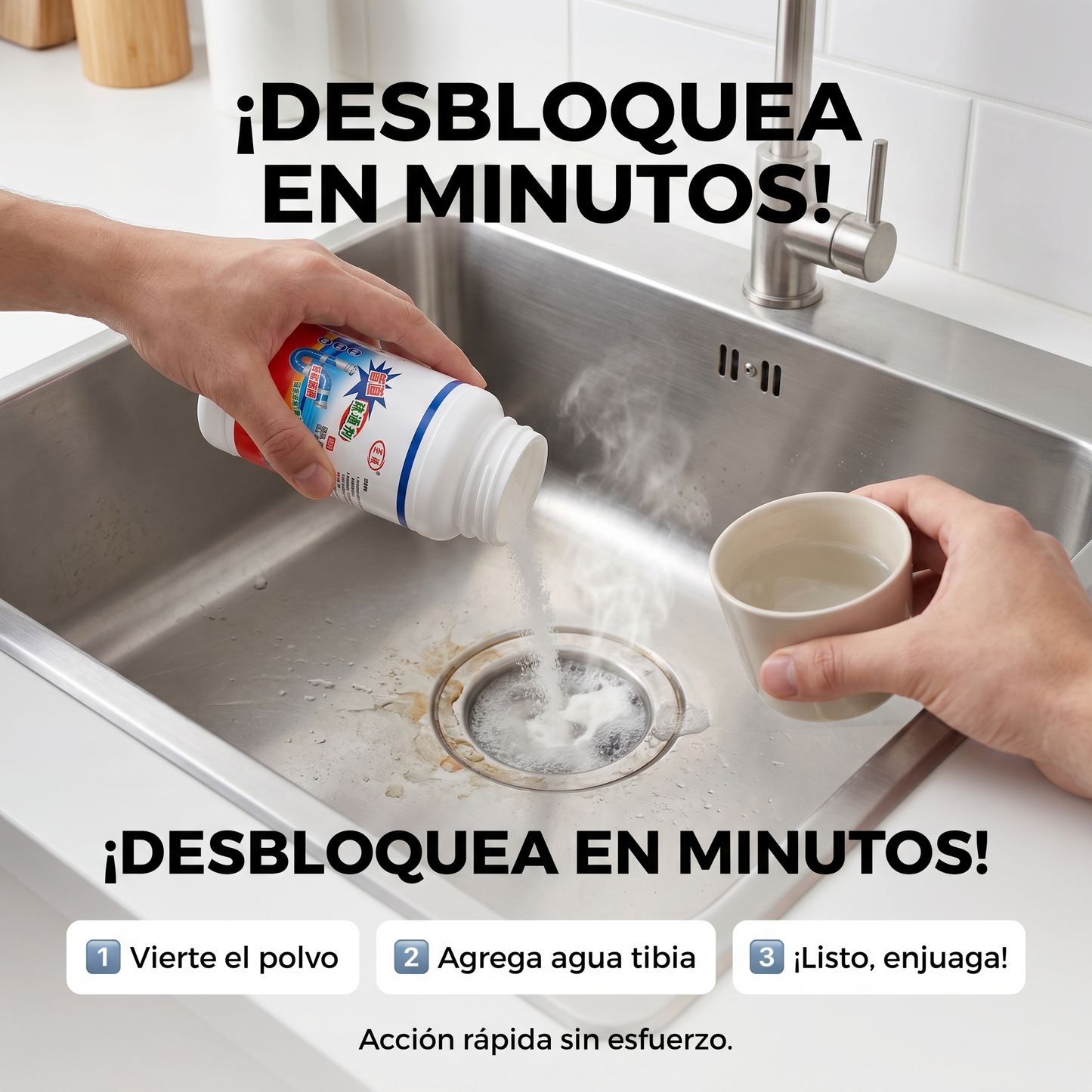 PACK 3x1 Destapador de Cañerías (3 potes de 110g) DestapaMax Emergencia
