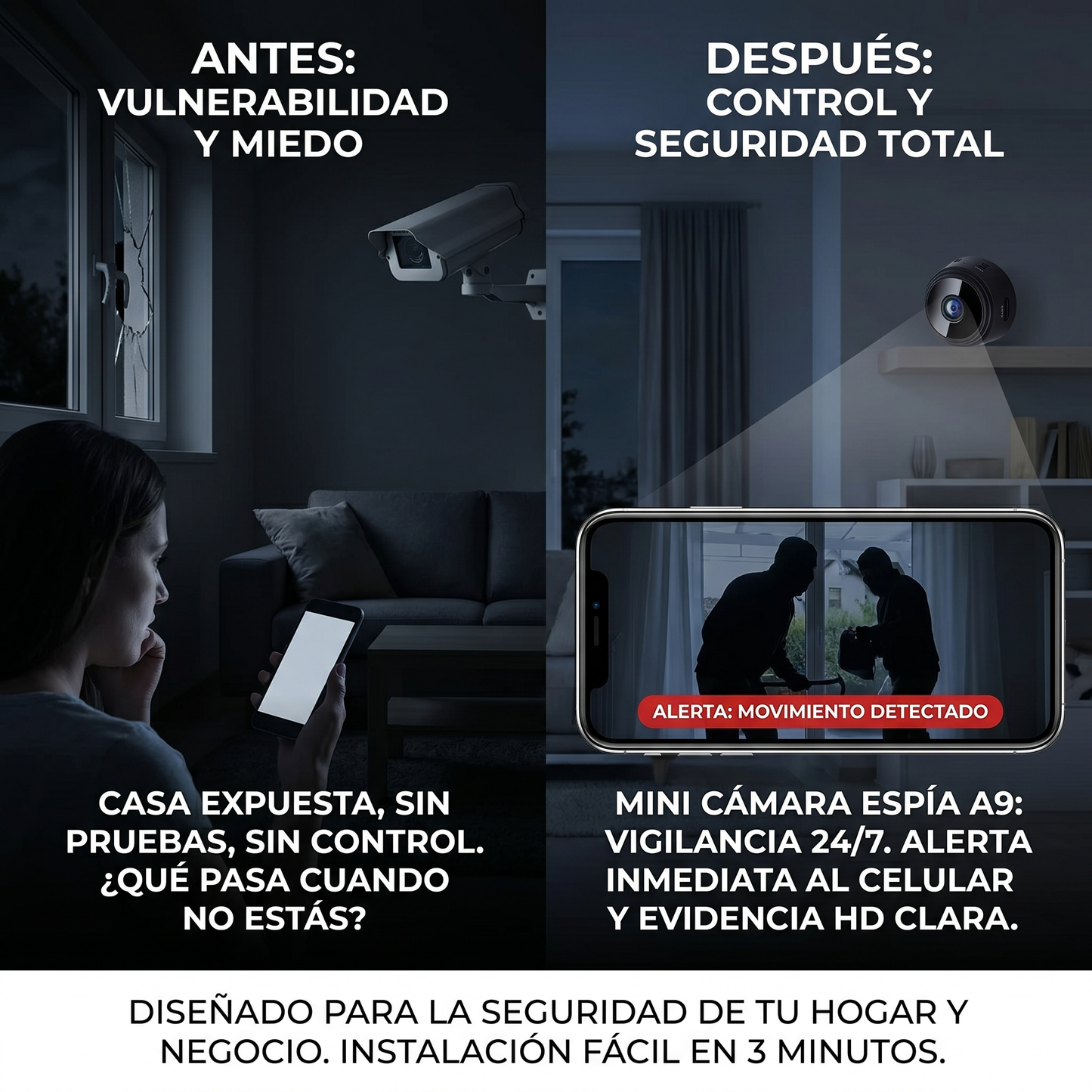 Mini Cámara Espía A9 WiFi (Original)— Protege Tu Hogar 24/7