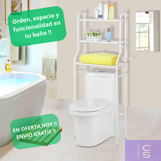 Mueble Organizador de Baño (Metal Blanco)