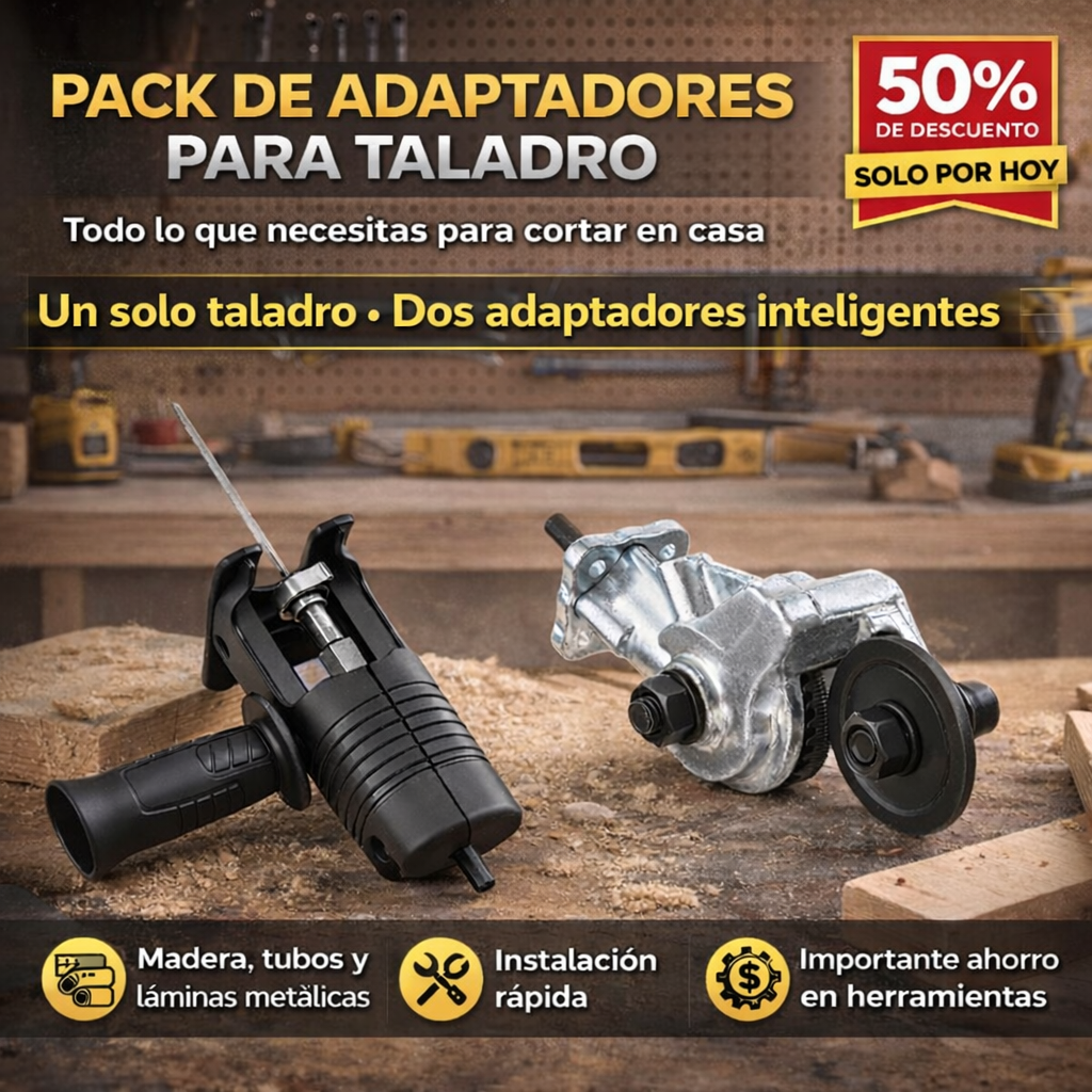 ¡Pack Maestro para taladro - Cortador de Metal + Adaptador de Sierral!