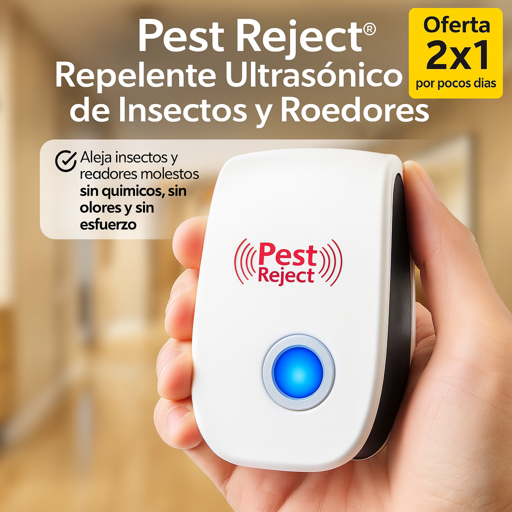 Repelente Ultrasónico Pest Reject ® aleja insectos y roedores