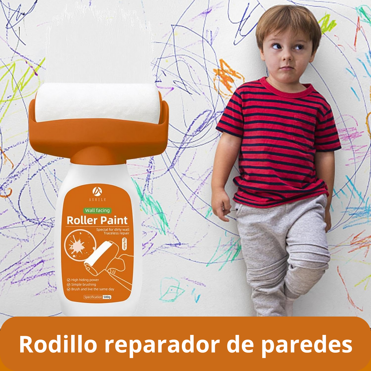 RODILLO 2 EN 1 CON PASTA REPARADORA DE PAREDES