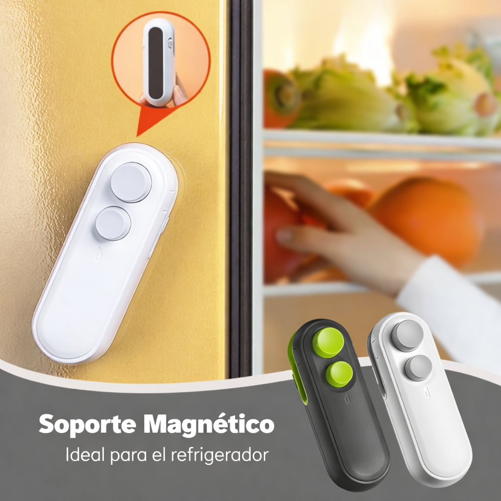 Mini sellador de bolsas portátil recargable por USB (Sella y corta)