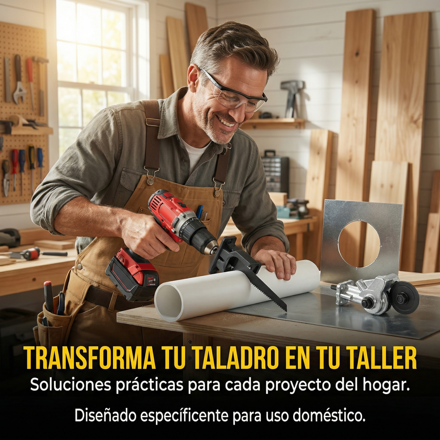 ¡Pack Maestro para taladro - Cortador de Metal + Adaptador de Sierral!