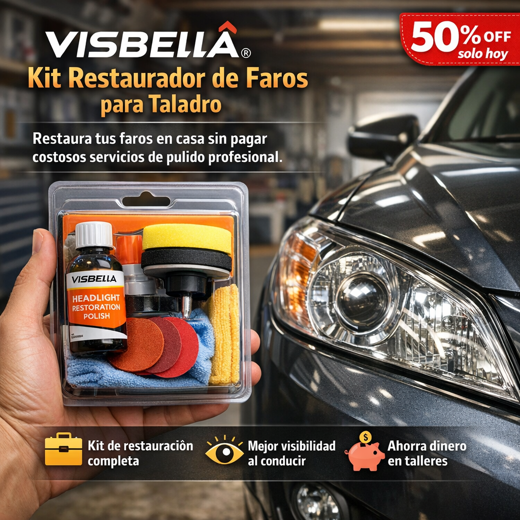 🚗 VISBELLA® – KIT RESTAURADOR DE FAROS PARA TALADRO
