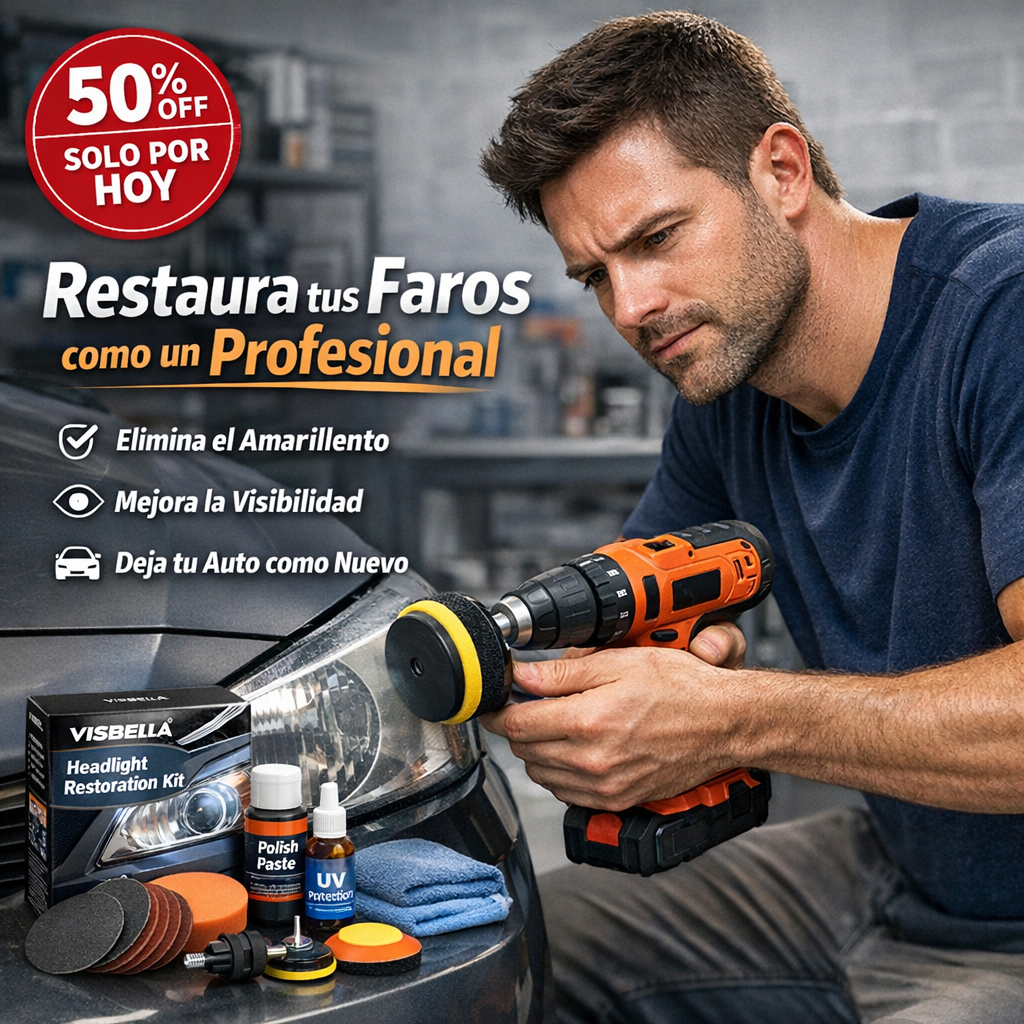 🚗 VISBELLA® – KIT RESTAURADOR DE FAROS PARA TALADRO