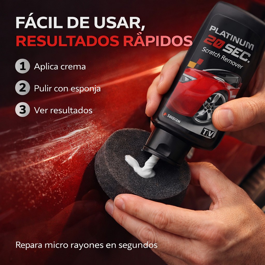 PLATINUM 20 SEC® – Elimina los rayones de tu auto (original - tecnología alemana)