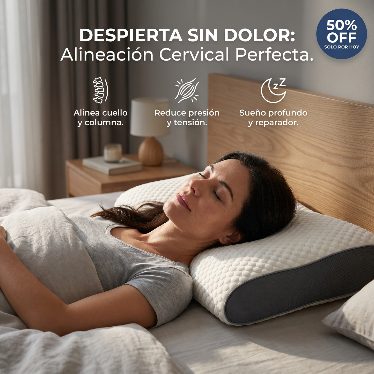 Almohada Ergonómica para Alivio Cervical y Descanso Profundo CerviZen™