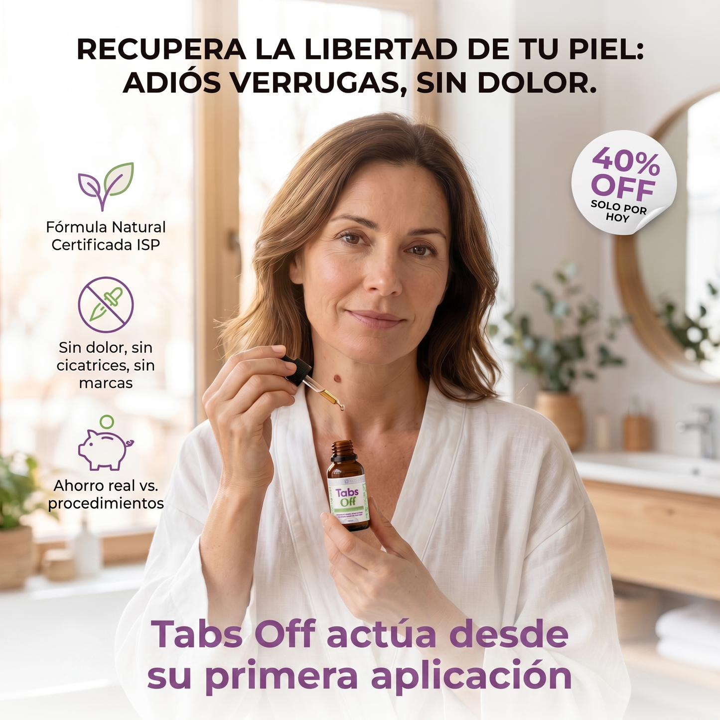 Tabs Off — Quita Verrugas Natural Para Uso En Todo el Cuerpo