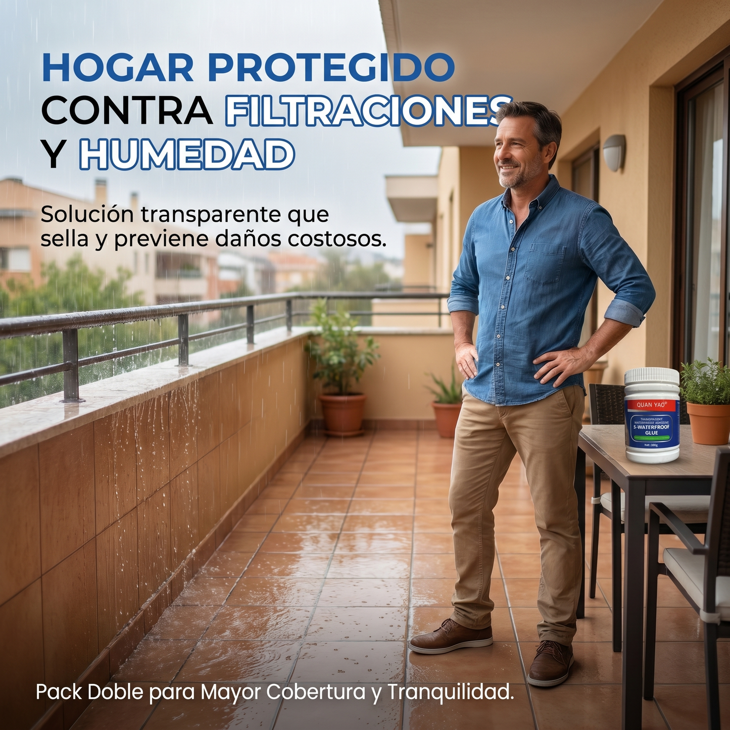 Pack 2x1 Sellador Transparente Anti GOTERAS (2 potes x 300g)