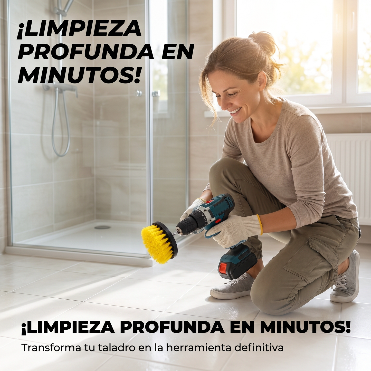 TurboBrush 4 en 1 - Set de 4 Cepillos de Limpieza para Taladro