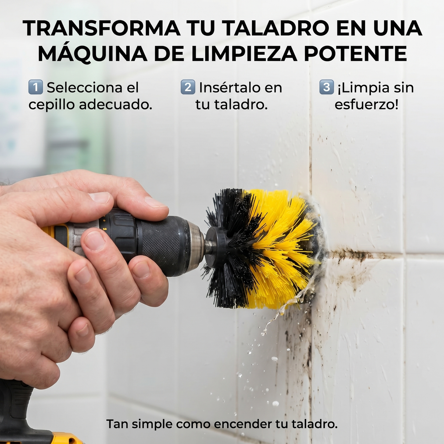 TurboBrush 4 en 1 - Set de 4 Cepillos de Limpieza para Taladro