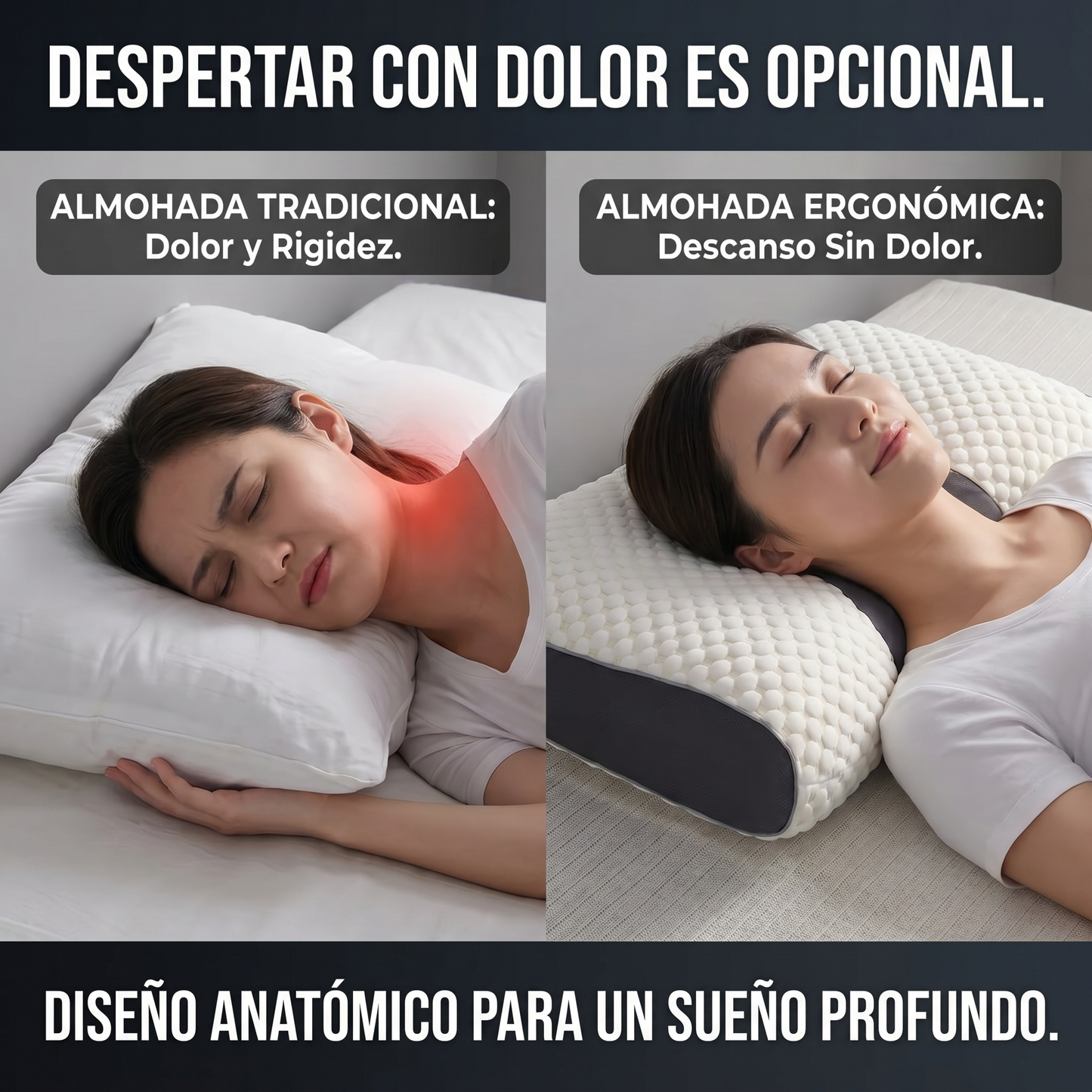 Almohada Ergonómica para Alivio Cervical y Descanso Profundo CerviZen™